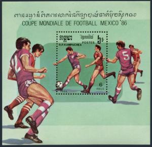 Cambodia 645-651,652,MNH.Michel 722-728,Bl47. World Soccer Cup Mexico-1986.