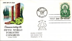 FDC 1960 SC #1156 Fluegel Cachet - Seattle, Wash - Single - F78324