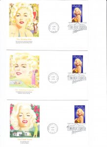 Marilyn Monroe FDC 1995 x3