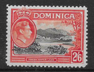 DOMINICA SG107 1938 2/6 BLACK & VERMILION MTD MINT