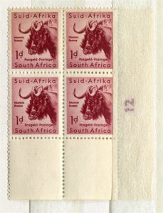 SOUTH AFRICA; 1954 Wildlife 1d. issue MINT MNH SHEET MARGINAL Positional BLOCK