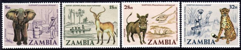 Zambia - 1978 Anti-poaching Campaign Set MNH** SG 275-278