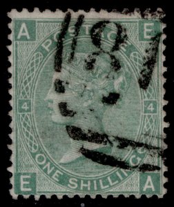 GB QV SG117, 1s green plate 4, FINE USED. Cat £65. EA
