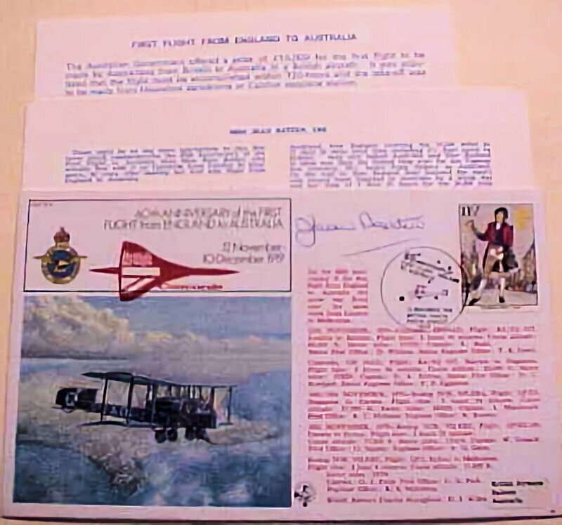 AUSTRALIA  FLIGHTS CONCORDE AUTOGRAPH PILOTS 1979 NOV.12