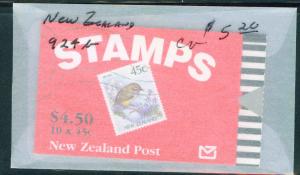 New Zealand Scott 924b Rock Wren Bird Booklet of 10 stamps