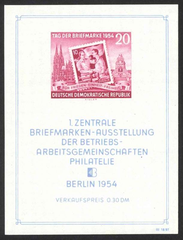 DDR Sc# 226a MH 1954 20pf Cologne Cathedral Leipzig Monument and Unissued Stamp