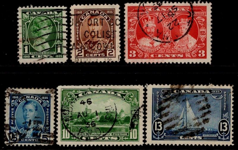 CANADA Sc#211-216 1935 KGV Silver Jubilee Complete Set Used (ab)