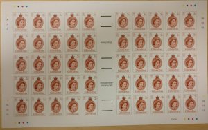 Gibraltar Scott #1420 & 25 Sheetlet of 50 Imperf stamps  Queen Elizabeth II MNH