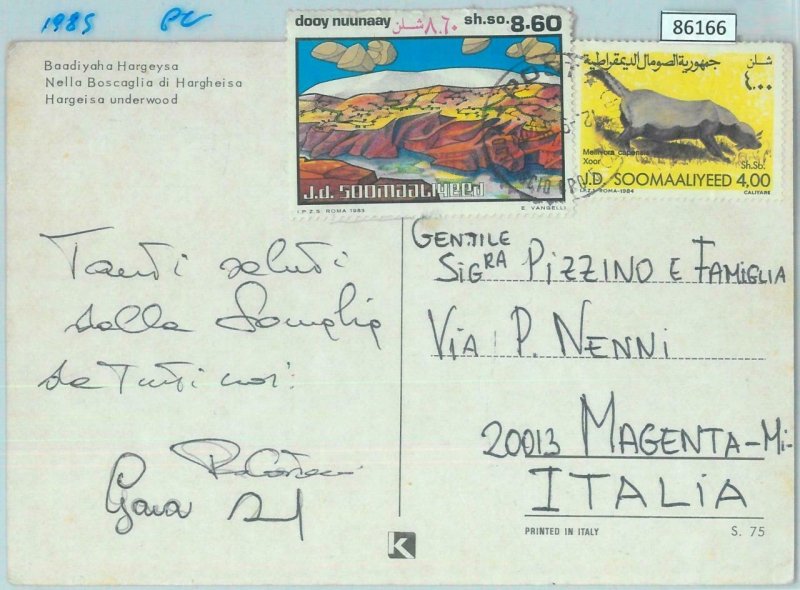 86166 - SOMALIA - Postal History  -  POSTCARD to ITALY 1985 - Geology ANIMALS