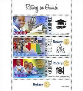 Guinea 2021 MNH Rotary International Stamps Owls Birds Organizations 3v M/S