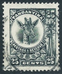 Tanganyika, Sc #16, 25c Used