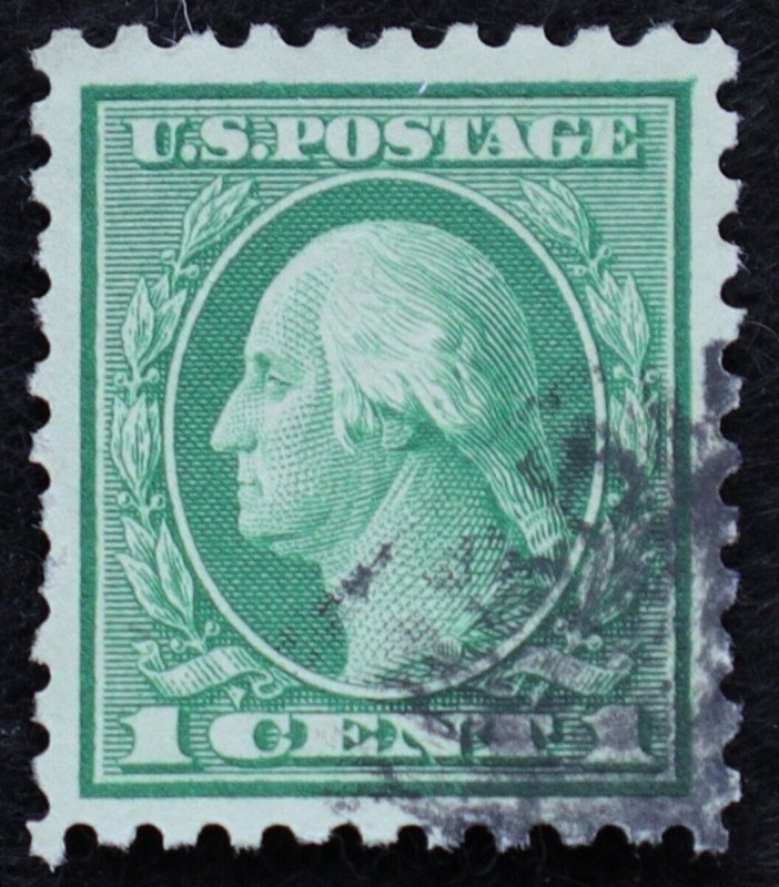 U.S. Used Stamp Scott #424 1c Washington, Superb. Face-Free Cancel. A Gem!