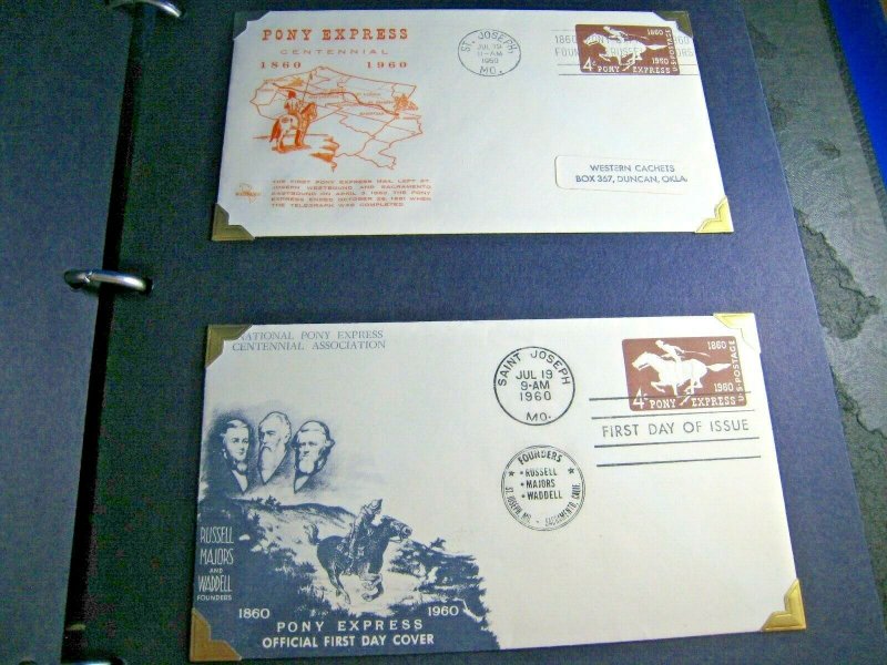 U.S. 1960 - PONY EXPRESS CENTENNIAL COVERS - LOT OF 31 COVERS