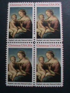 ​UNITED STATES--1983-SC #2063 VIRGIN & CHILD-CHRISTMAS MNH BLOCK OF 4 STAMPS-