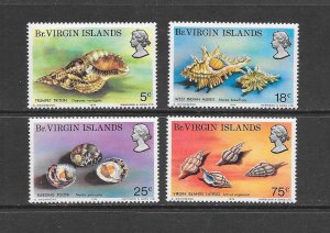 SHELLS - BRITISH VIRGIN ISLANDS #274-7   MNH