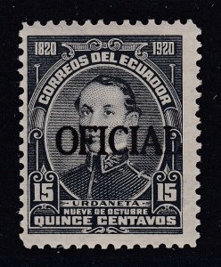 Ecuador 1920 15c Grey Official VLM Mint. Scott O146