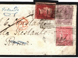 GB Scotland Cover 3-COLOUR FRANKING *Poste Restante* 1860 Forwarded Ireland D200