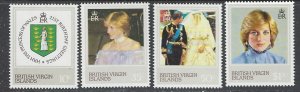 British Virgin Is 430-33 MNH 1982 Prince Charles Wedding (ap7764)