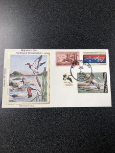 #RW49 1982 Federal Duck Canvasback First Day cover - Colorano “ Silk “ Cachet. 