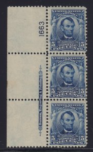 304 VF plate # str. of 3 OG mint never hinged nice color cv $ 550 ! see pic !