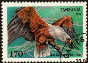 Tanzania 1283 - Cto - 170sh African Fish Eagle (1994) (cv $1.20)