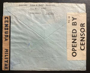 1940 England to Palencia Spain Concentration camp cover British POW Clive Branso