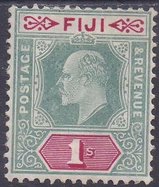 FIJI 1904 KEVII 1/- WMK MULTI CROWN CA