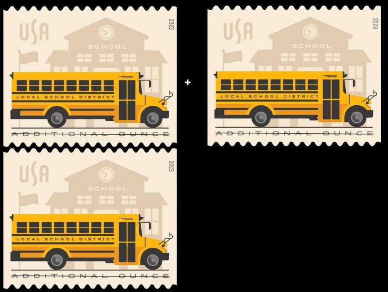 2023 US STAMP - School Bus -  Coil Pair and Single - SC# 5740 