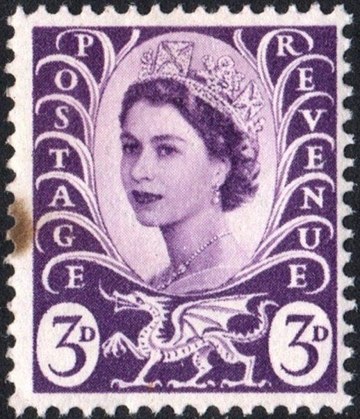 Wales #1 3d Queen Elizabeth II: Wilding Portrait (1958) MNH/Tone