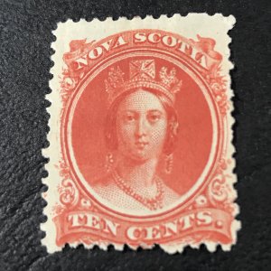 NOVA SCOTIA # 12-MINT/HINGED-----VERMILLION------1860-63(LOTA)