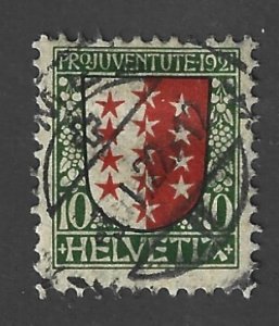 Switzerland Scott #B18 Used 10c Valais Semi-Postal 2019 CV $4.75