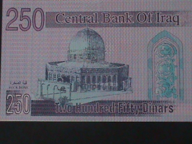 ​IRAQ CENTRAL BANK OF IRAQ-250 DINARS-UN- CIRCULATED BANK NOTE-VF PATERM #2