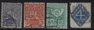 NETHERLANDS, 113-116, SET(4), USED, 1923, ORANGE TREE & LION OF BRABANT