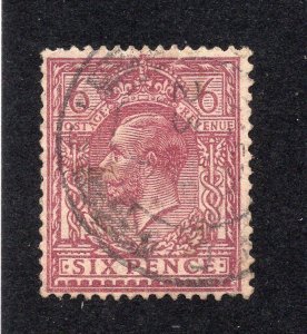 Great Britain 1935 6p dull violet George V, Scott 195 used, value = $1.50