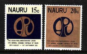 Nauru.-Sc#182-3-Unused NH set-Asian Parliamentary Union-1978-
