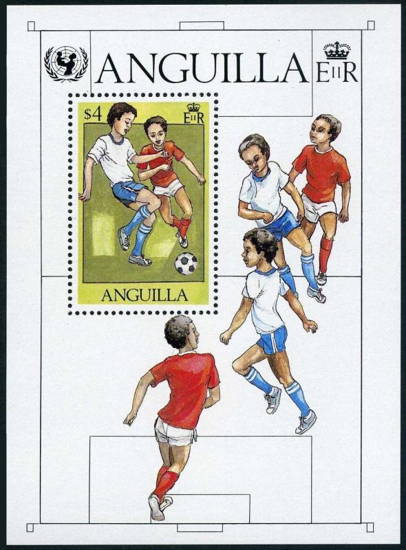 Anguilla 448-452,MNH.Michel 446-450,Bl.39.UNICEF-35,1981.Games.Soccer,Dog,Turtle