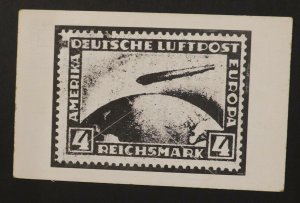 1928 Germany Graf Zeppelin LZ 127 Stamp Postcard Cover To AC Roessler NJ USA