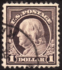 1917, US $1, Benjamin Franklin, Used, Sc 518