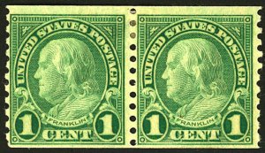 U.S. #597 MINT PAIR OG HR 