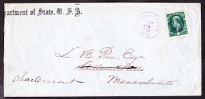 US O62 10c State Department Official on Cover w/ Violet CDS Cancel SCV $2000