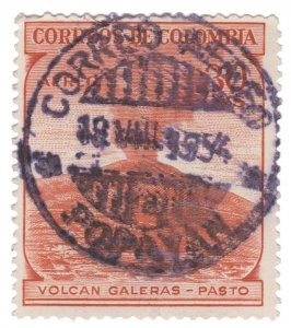 COLOMBIA AIRMAIL STAMP 1954. SCOTT # C244. USED. # 13