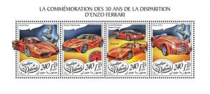 Djibouti - 2018 Enzo Ferrari Cars - 4 Stamp Sheet - DJB18109a