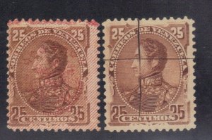 VENEZUELA SCOTT #76 USED 25c   1882