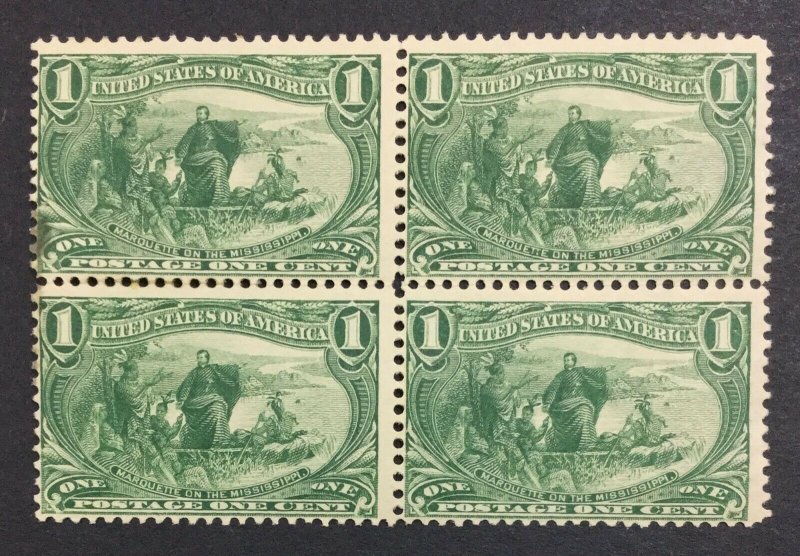 MOMEN: US STAMPS #285 BLOCK MINT OG H LOT #36308