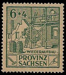 Germany / Saxony #13NB1 Unused OG LH; 6+4pf Reconstruction (1946) (2)