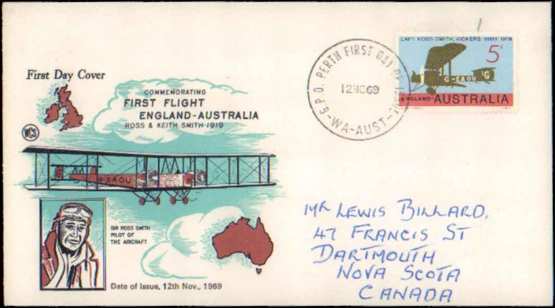 Australia, Worldwide First Day Cover, Aviation