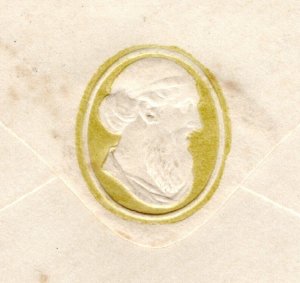 GB *CHARLES DICKENS* CAMEO Cover 1860s Embossed PORTRAIT Seal Stationery MS665