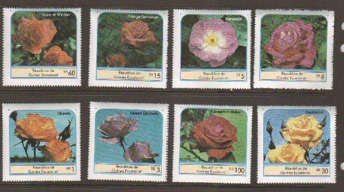 Equitorial Guinea Flower Set MNH (8)