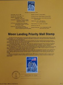 U.S. Used #2419 $2.40 Priority Mail Moon Landing #SP858. Scott: $14.75