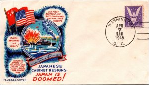 7 Apr 1945 Staehle Multicolor WWII Patriotic Japanese Cabinet Resigns Cover